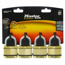 MASTER LOCK 50mm Excell Laminated Padlock - 4 Pack M5BQAU