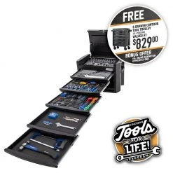 KINCROME 246 Piece 6 Drawer Contour Tool Kit Black P1800MB