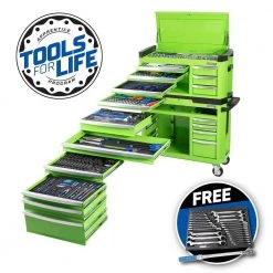 KINCROME 551 Piece 17 Drawer Wide Contour Tool Workshop Green P1810G