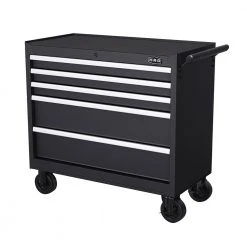 HRD 36" 5 Drawer Trolley - Black HTR3605