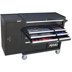 SP TOOLS Custom Series 236 Piece Black 11 Drawer Tool Trolley Roller Cabinet Kit SP50626