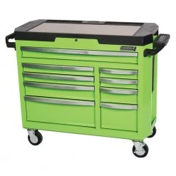 KINCROME Contour 42inch Tool Trolley 9 Drawer Electric Wide - Green K7759G