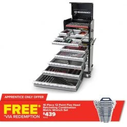 GEARWRENCH 405 Piece Tool Kit 26" 7 Drawer Chest & 7 Drawer Trolley 89923