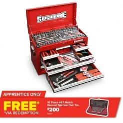 SIDCHROME 176 Piece Metric A/F Tool Kit SCMT11702